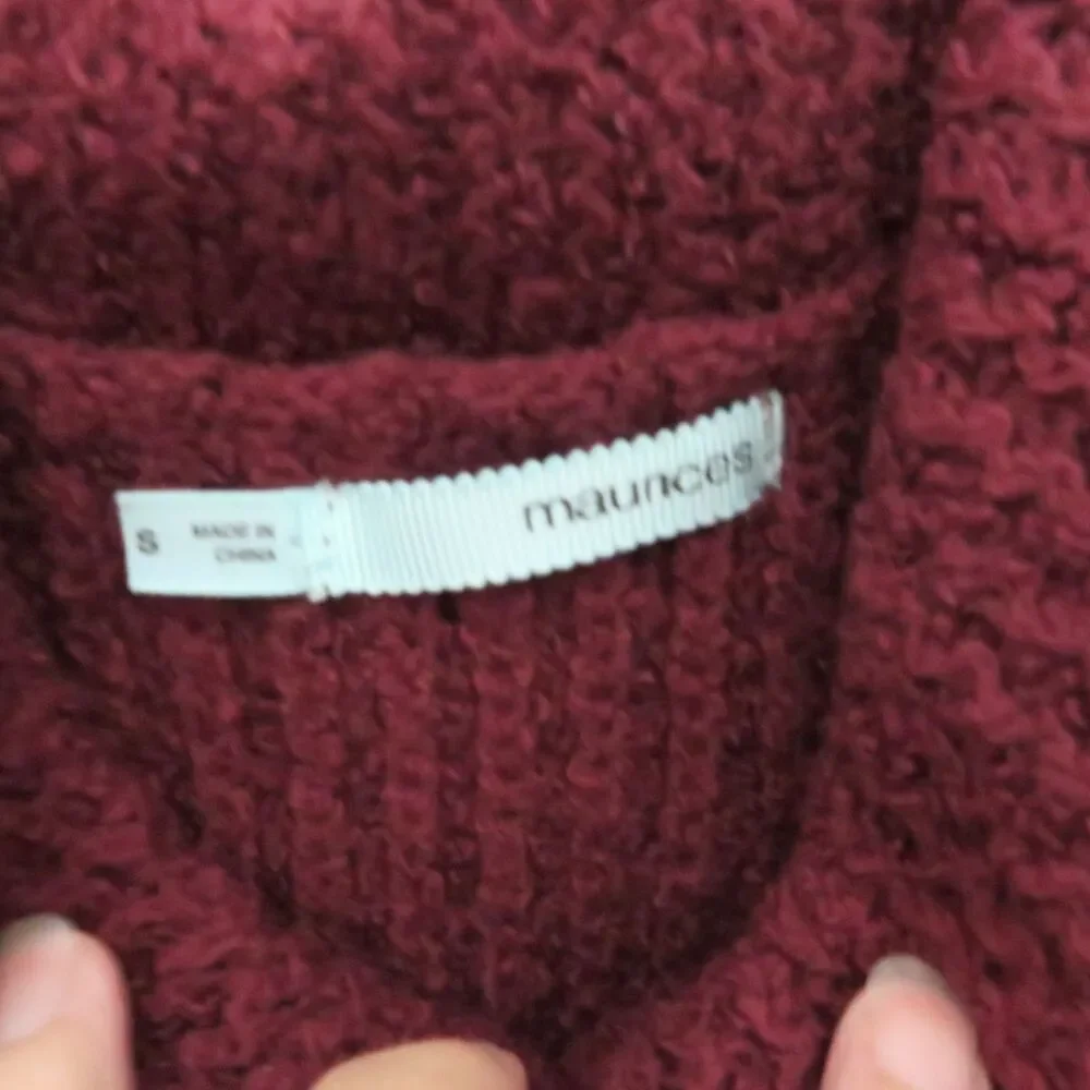 Long Sweater Women Sz S Maurice's Maroon Pullover Cowl Neck Sleeveless Tunic